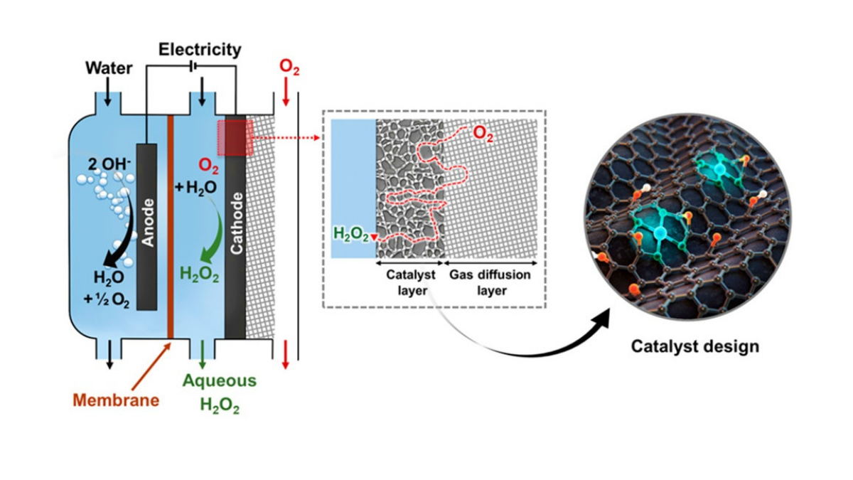 Research equipment and catalyst structure for electrochemical hydrogen peroxide production