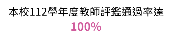 112學年教師評鑑通過率為100%